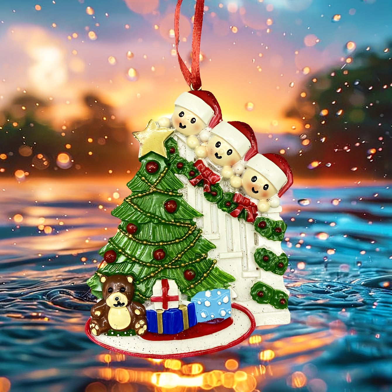 DIY Personalized custom pendant, resin material, family Christmas decoration pendant that can be customized with names/words