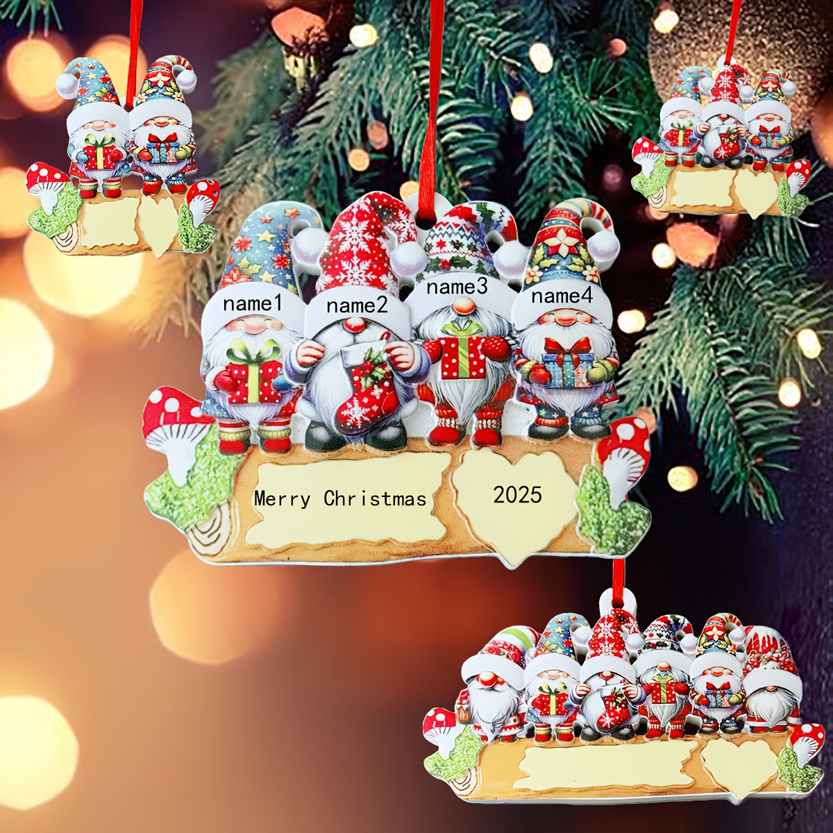 DIY Personalized custom pendant, resin material, family Christmas decoration pendant that can be customized with names/words