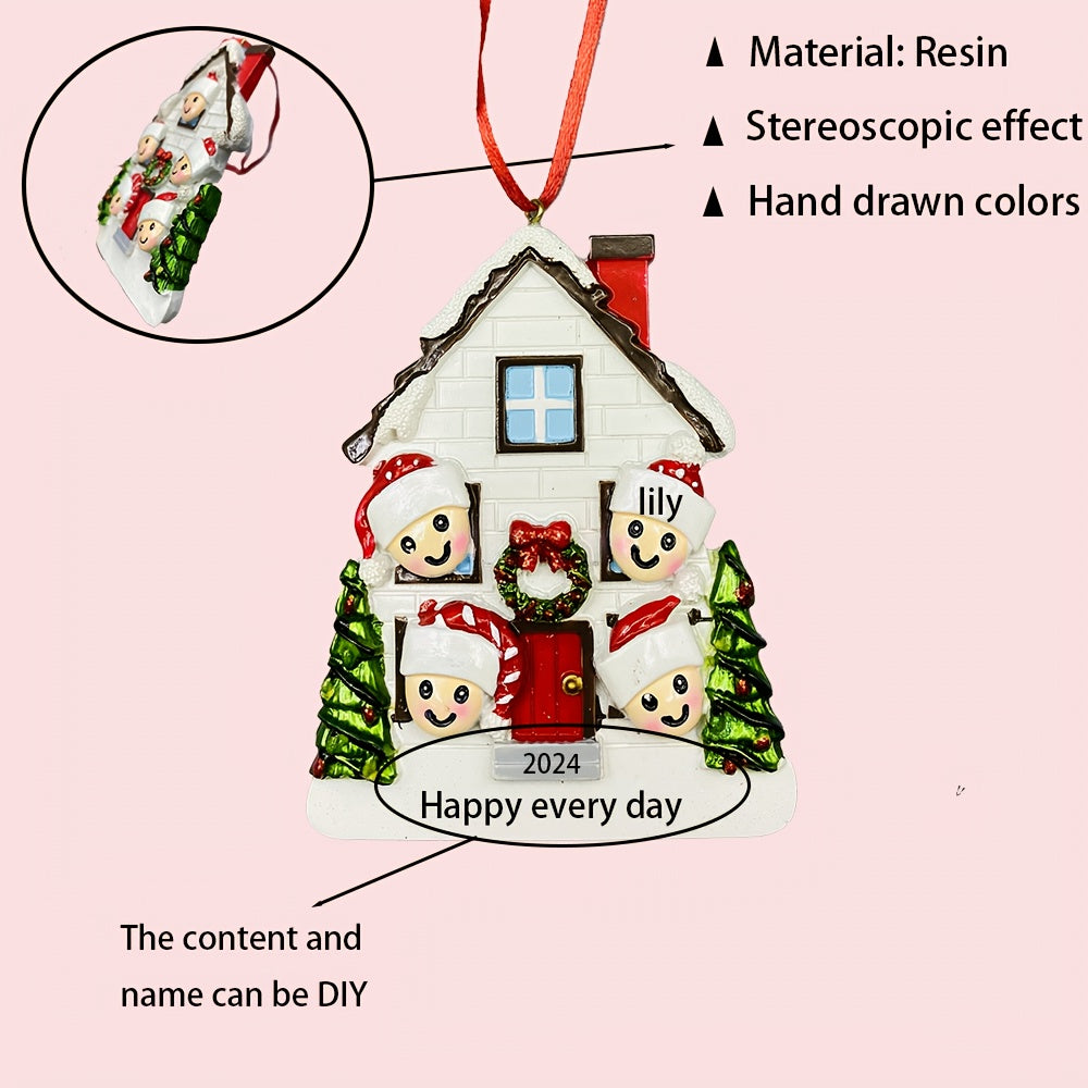 DIY Personalized custom pendant, resin material, family Christmas decoration pendant that can be customized with names/words