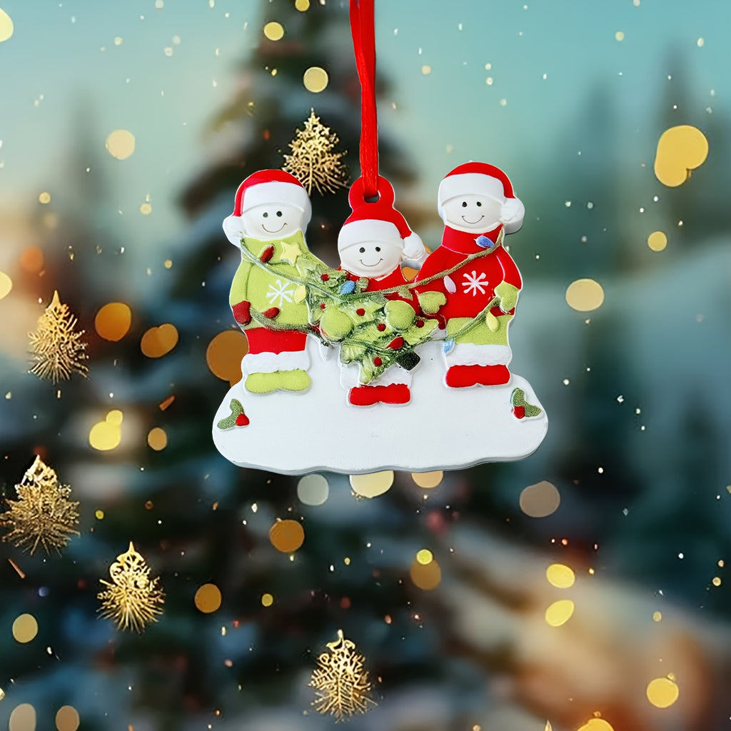 DIY Personalized custom pendant, resin material, family Christmas decoration pendant that can be customi