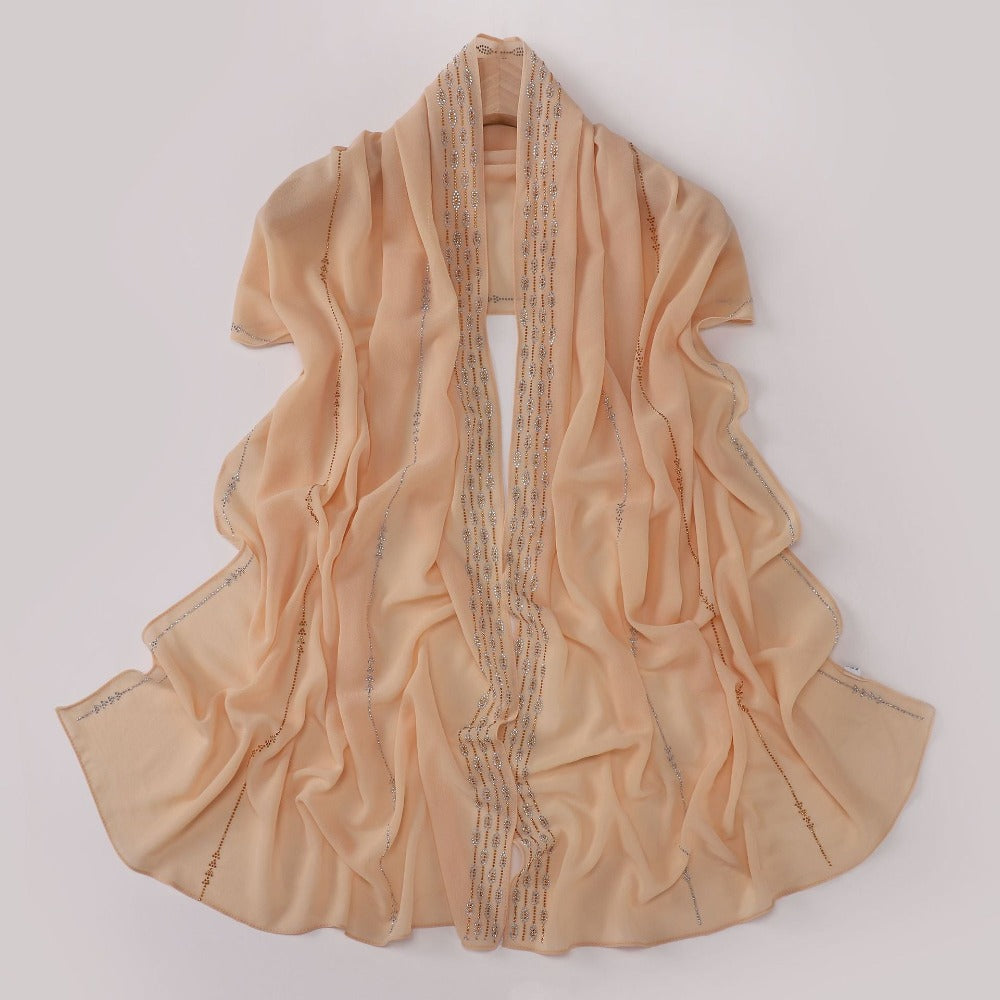 New Pearl Chiffon Boutique Hot Diamond Long Towel Middle East Africa Head Towel South East Asia Head Towel