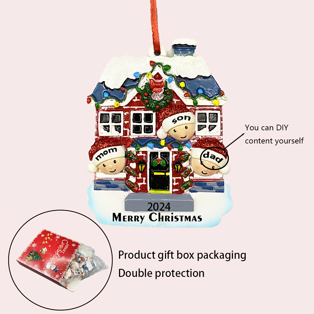 DIY Personalized custom pendant, resin material, family Christmas decoration pendant that can be customized with names/words