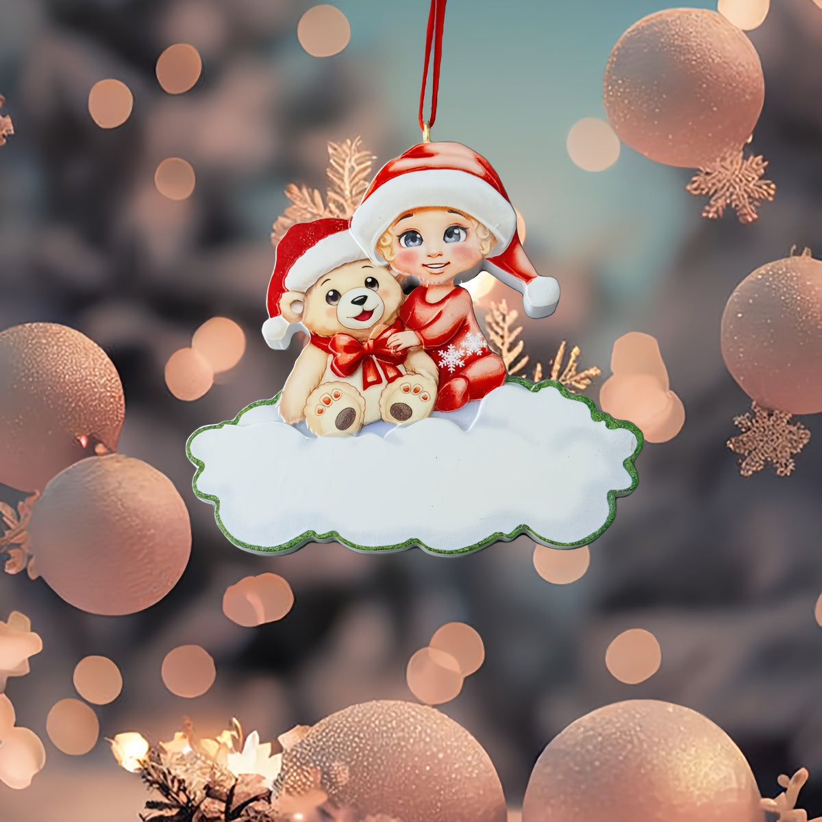 DIY Personalized custom pendant, resin material, family Christmas decoration pendant that can be customized with names/words